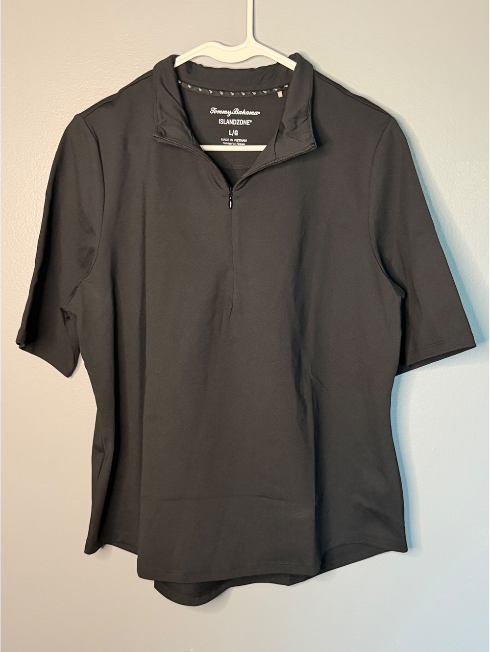 Tommy Bahama IslandZone Women's Black Half-Zip Polo Shirt Size L